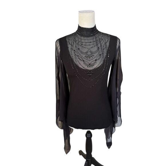 Tops - Grayse Kelly And Marie Gray Whimsy Goth Punk Sheer Sequin Witchy Designer Top XS